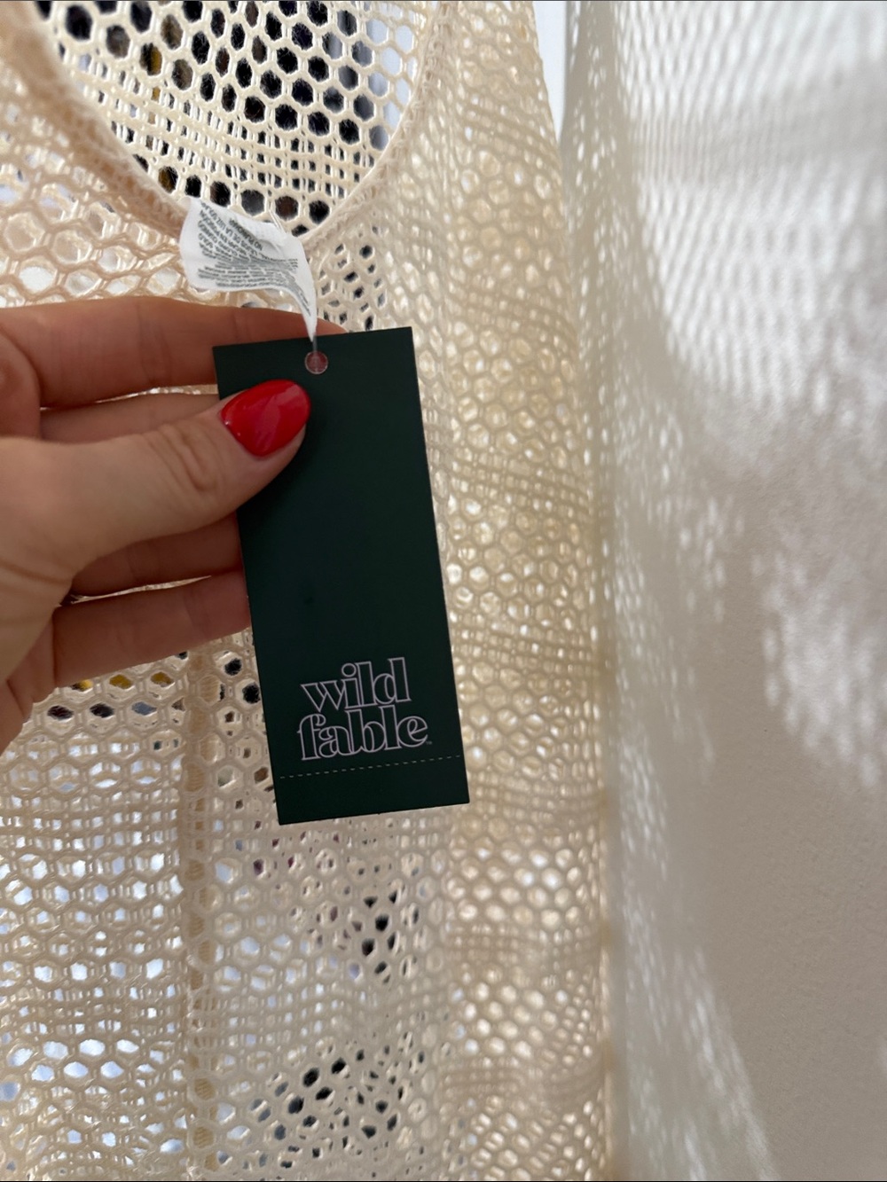 Wild fable cream crochet swim cover-up NWT XL - Picture 7 of 10